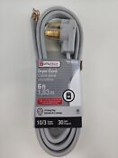 New Utilitech 0148708 6 Ft 3 Prong Gray Dryer Appliance Power Cord 30amp
