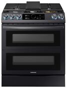 Samsung 30 W Air Fry Convection Double Oven Slide In Gas Range Nx60t8751sg New