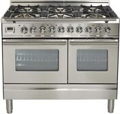 Ilve Updw1006dmpi Professional Plus 40 Inch Dual Fuel Range In Stainless Steel