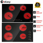 Iseasy Built In Electric Cooktop Ceramic Stove 4 Burner Touch Knob Control Timer