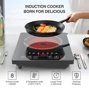 12in Portable Electric Cooktop Single Burner Electric Hot Plate Stove Top 110v