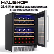 Haushof 24 Dual Zone Wine Cooler 44bottle Air Cooling Under Counter Wine Cooler