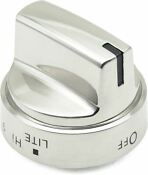 Stainless Steel Control Knob Compatible With Ge Gas Range Stove Wb03x24818