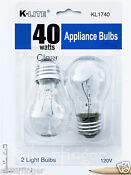 2 Pk Appliance Light Bulb Refrigerator Freezer Oven Microwave Fridge Fan A15 40w