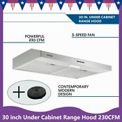 30 Kitchen Under Cabinet Range Hood 230cfm Ducted Ductless Stainless Steel New