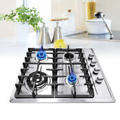 23 34 5 Burners Stove Top Built In Gas Propane Cooktop Cooking Stainless Steel