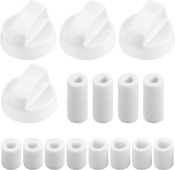 2024 Upgrade Universal White Control Knobs 4 Pack With For 12 Adapters For Oven 
