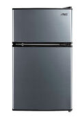 3 2 Cu Ft Two Door Compact Refrigerator Freezer Stainless Steel New