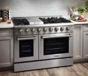 Thor Kitchen Stainless Steel 48 Natural Gas Range Burner With Electric Oven