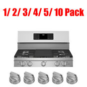 1 5pack Stainless Steel Look Control Knob Kits For Ge Gas Range Stove Wb03x24818