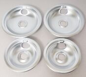 Set Of 4 Universal Stove Drip Pans 2 Each 6 And 8 Range Drip Bowls