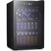 4 5 Cu Ft Beverage Refrigerator And Cooler Can Mini Fridge Glass Door W Digital