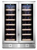 Kalamera Krc 40dzb 24 40 Bottle Wine Cooler Refrigerator With Dual Zone Stai 
