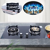 2 Burners Tempered Glass Built In Lpg Ng Gas Cooktop Stove Top Kitchen Home
