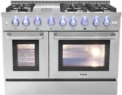 Thor Kitchen 48 Inch Ss 6 Sealed Burners Freestanding Dual Fuel Range Hrd4803u