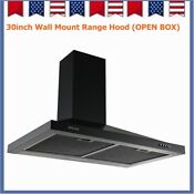 30 Inch Wall Mount Stainless Steel Kitchen Range Hood 500cfm Air Cook Open Box 