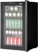 Mini Beverage Refrigerator 2 4cu Ft 85 Can Beverage Cooler With Glass Door