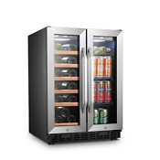 Under Counter Dual Zone Wine Cooler Beverage Refrigerator
