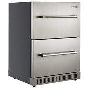 Vevor 24 Under Counter Refrigerator Built In 2 Drawer Refrigerator Fridge Sus